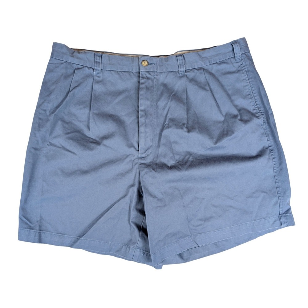 Daniel Cremieux Collection Blue Pleated Cotton Twill Chino‎ Shorts Mens 42x7